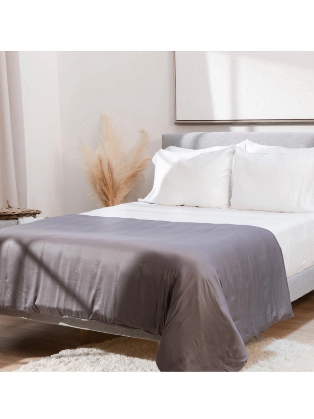 Hush Cool Bamboo Weighted Blanket Grey Twin Size 15lbs